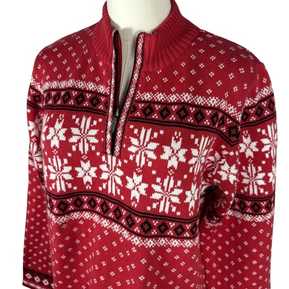VTG Fair Isle Holiday Christmas Pull Over Heavyweight Sweater Hartstrings Small - Picture 1 of 8